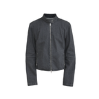 JCAESAR Quilted Elbow-Patch Denim Jacket