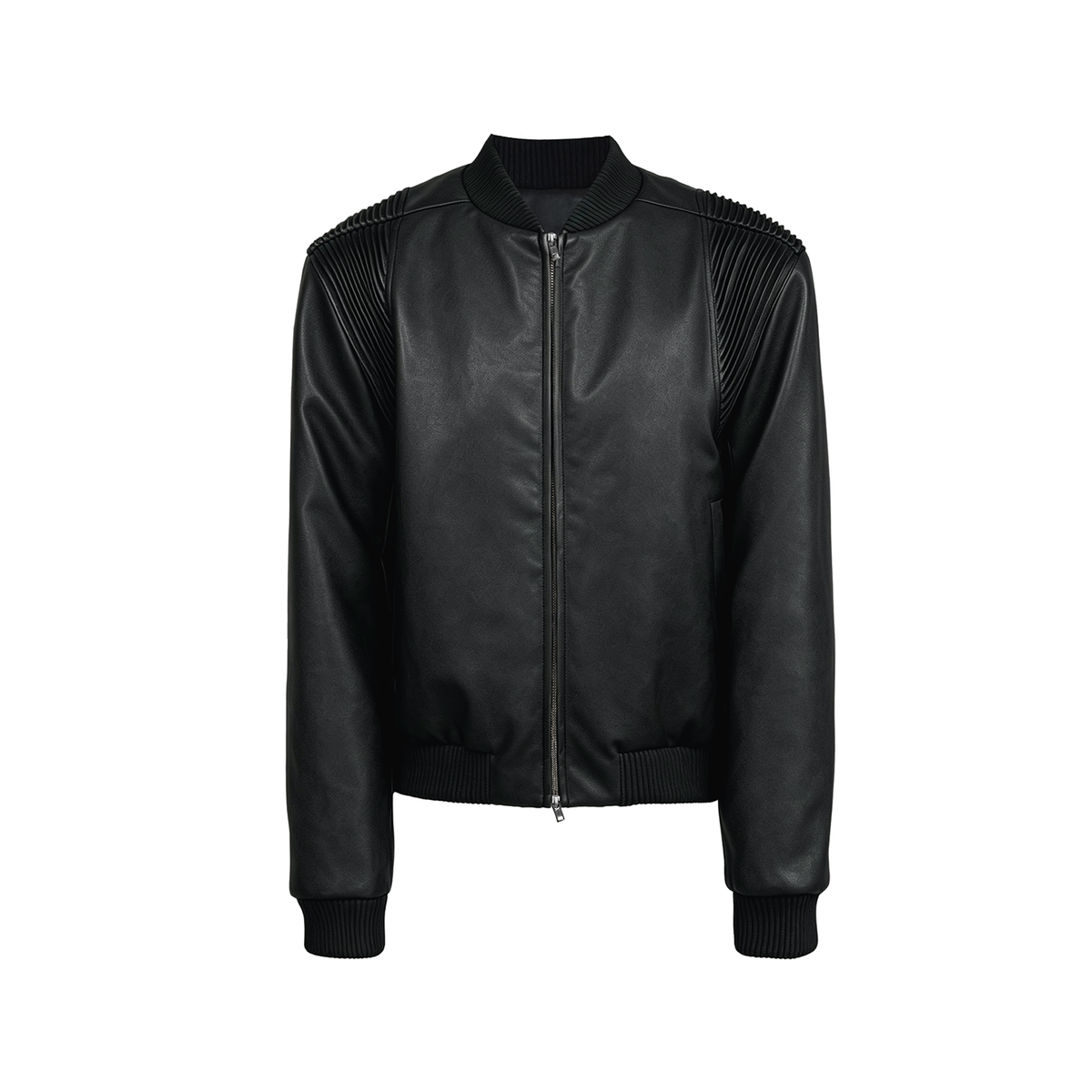 JCAESAR Biker Faux Fur Lined Eco-Leather Puffer Jacket