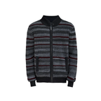 JCAESAR Accordion-Stripe Knit Cardigan Sweater