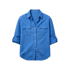 JCAESAR WOMEN Hunting‑style faded linen adjustable shirt
