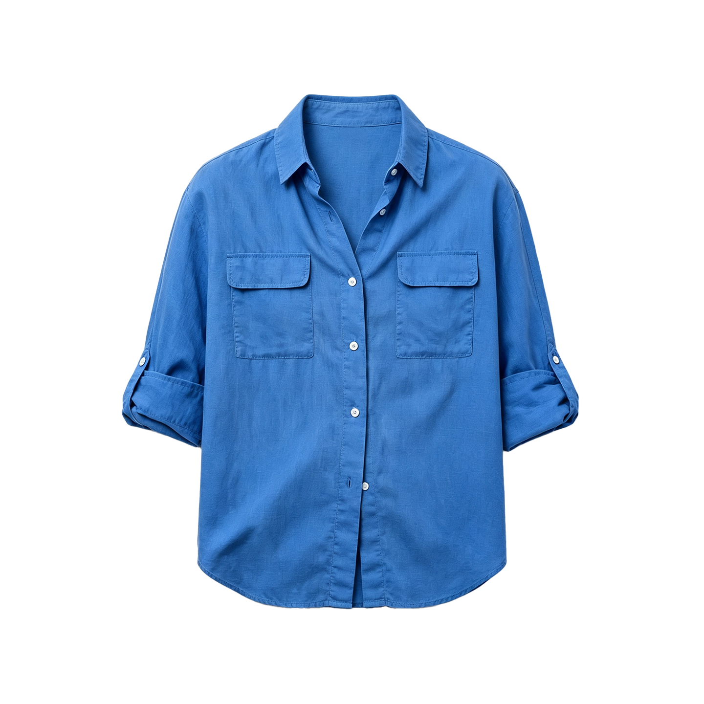 JCAESAR WOMEN Hunting‑style faded linen adjustable shirt