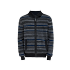JCAESAR Accordion-Stripe Knit Cardigan Sweater