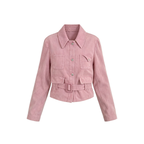 JCAESAR WOMEN  Washed Corduroy Tie-Belt Jacket
