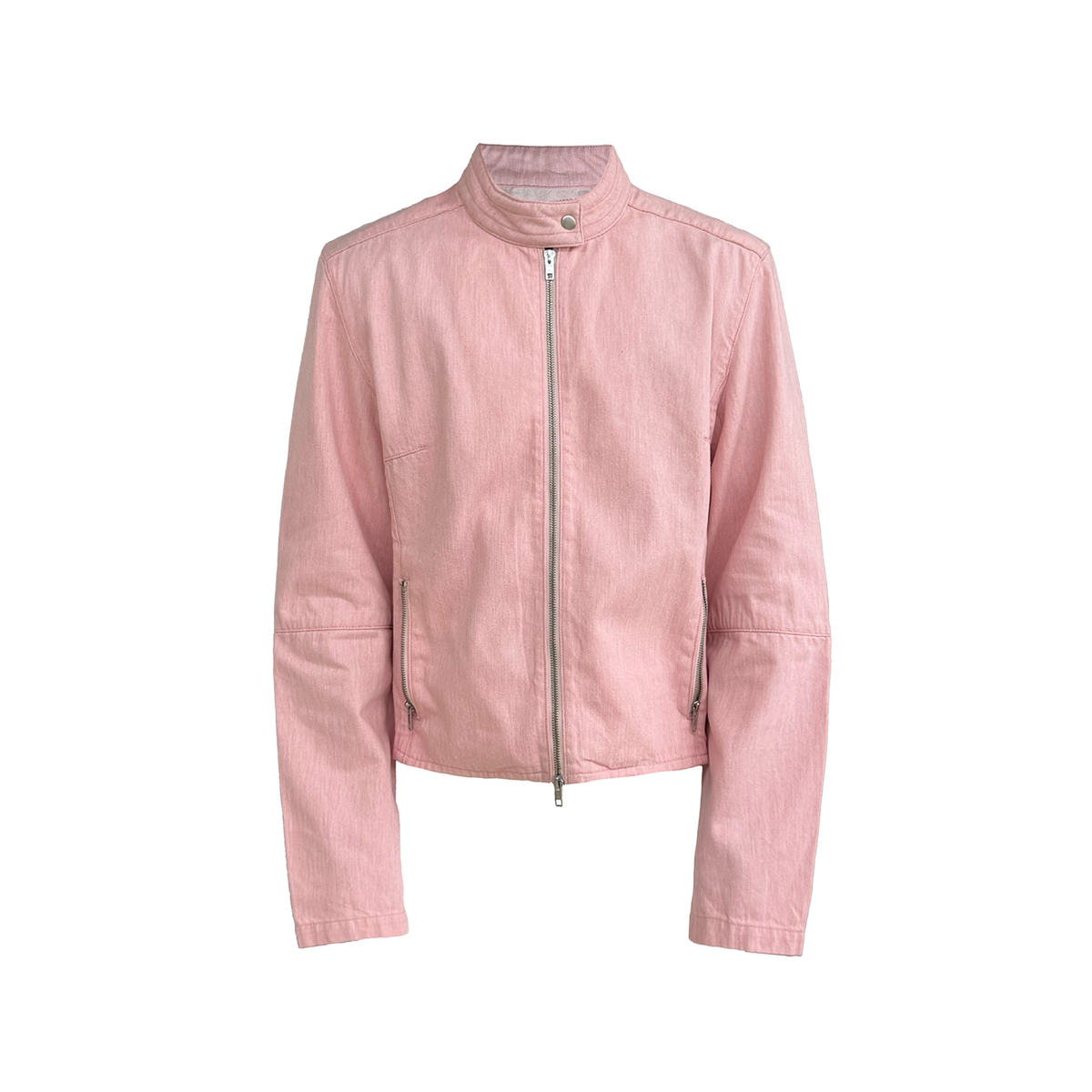 JCAESAR Quilted Elbow-Patch Denim Jacket