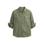 JCAESAR WOMEN Hunting‑style faded linen adjustable shirt