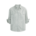 JCAESAR WOMEN Hunting‑style faded linen adjustable shirt