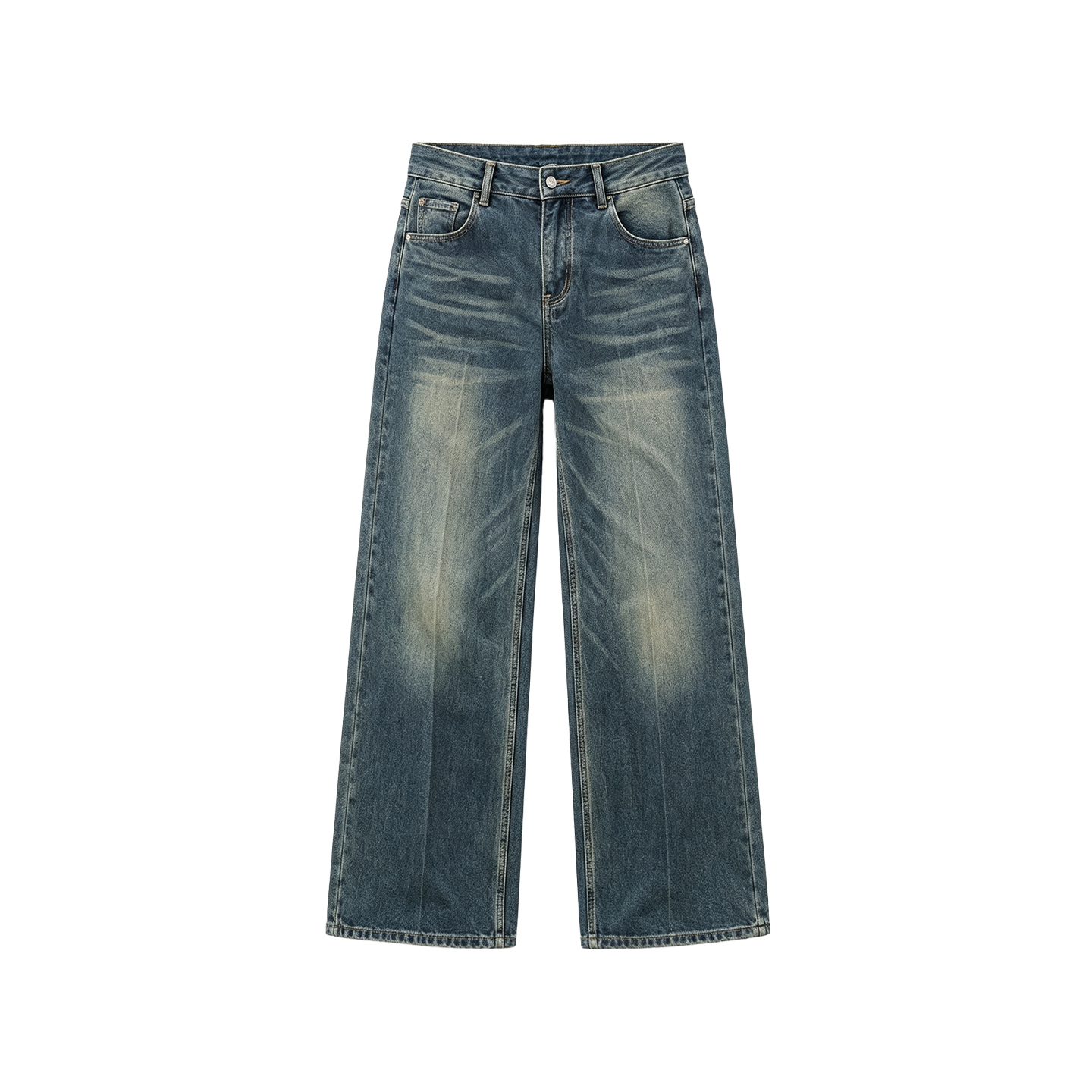 JCAESAR WOMEN Vintage Heavy-Wash Stretch Jeans