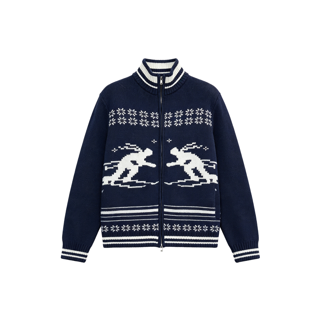 JCAESAR WOMEN Ski-Inspired Double-Zip Sweater