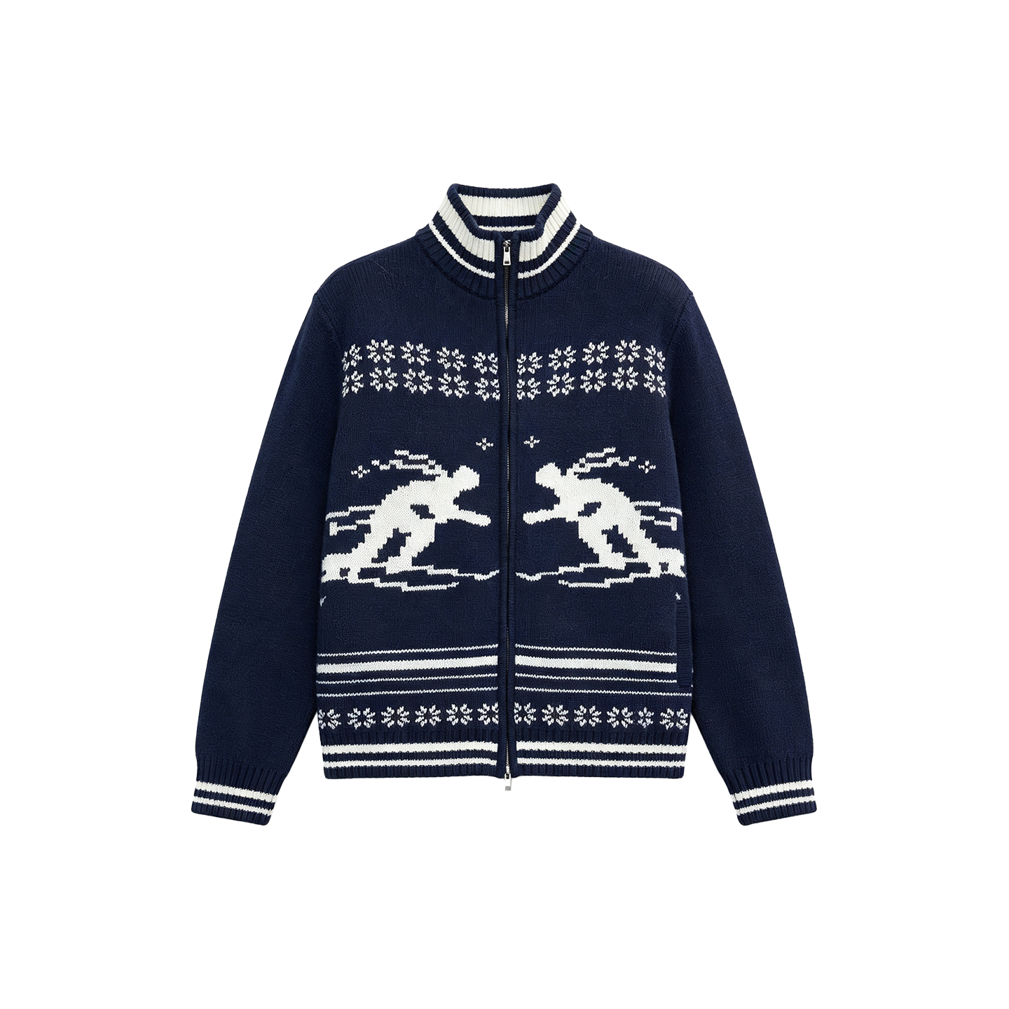 JCAESAR WOMEN Ski-Inspired Double-Zip Sweater