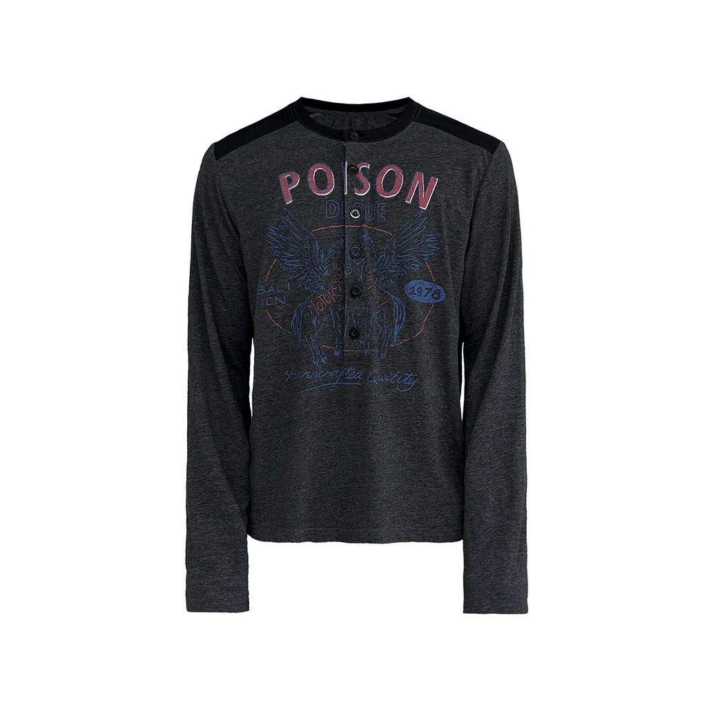 JCAESAR Motorcycle Pegasus Print Long-Sleeve Shirt