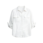 JCAESAR WOMEN Hunting‑style faded linen adjustable shirt