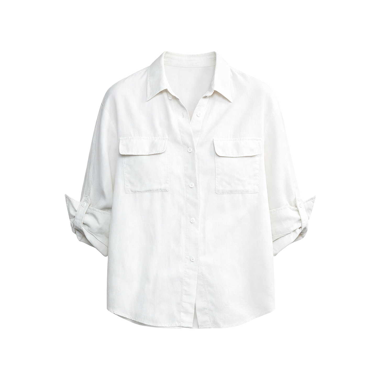 JCAESAR WOMEN Hunting‑style faded linen adjustable shirt