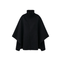 JCAESAR WOMEN Asymmetric Zip Wool Cape Coat