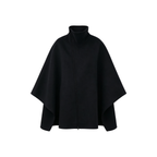 JCAESAR WOMEN Asymmetric Zip Wool Cape Coat