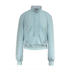 JCAESAR WOMEN Gathered Collar With Drawstring And Zipper Hoodie Sweatshirt - jcaesarclo