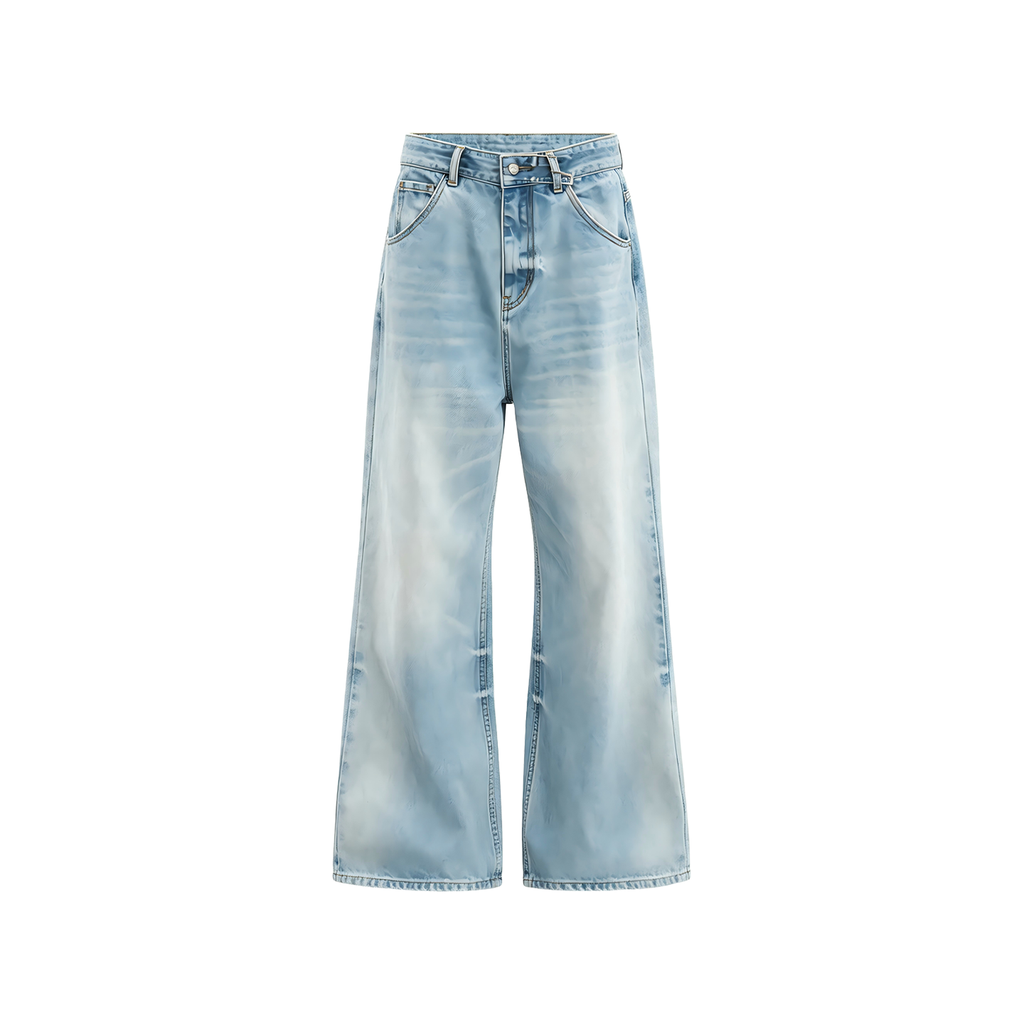 JCAESAR WOMEN Low-rise light blue jeans