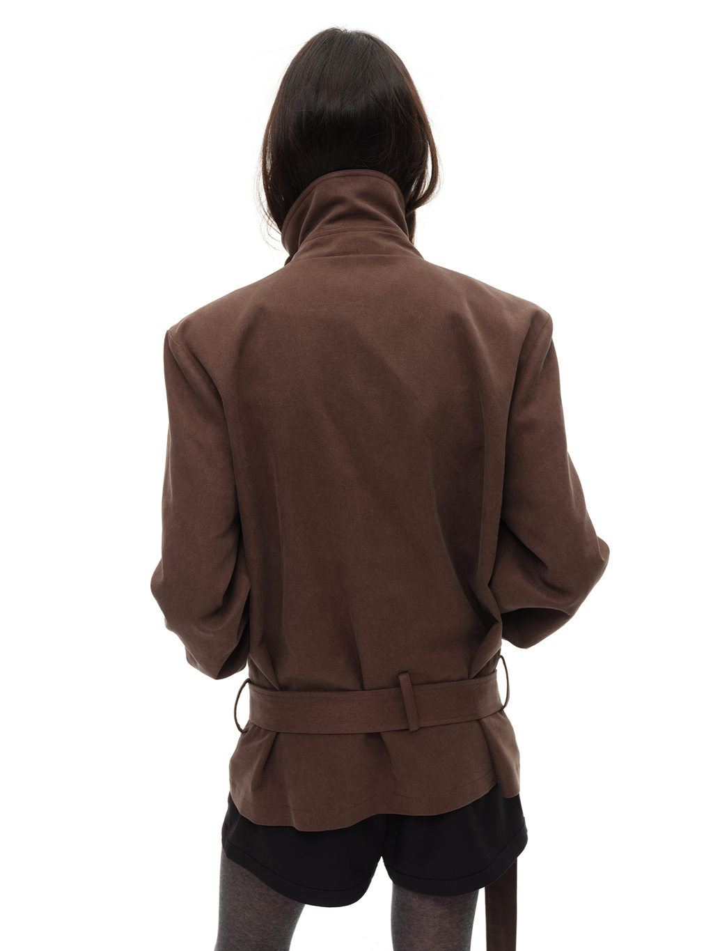 JCAESAR WOMEN Detachable Shoulder‑Pad Belted Trench Coat - jcaesarclo