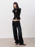 JCAESAR WOMEN Vintage Washed Black Denim - jcaesarclo