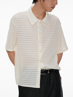Jcaesar Cut-Out Striped Short-Sleeved Shirt - jcaesarclo