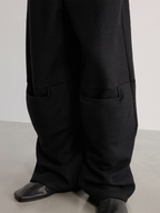 JCAESAR Wide leg pants with knee pads and woolen wool - jcaesarclo