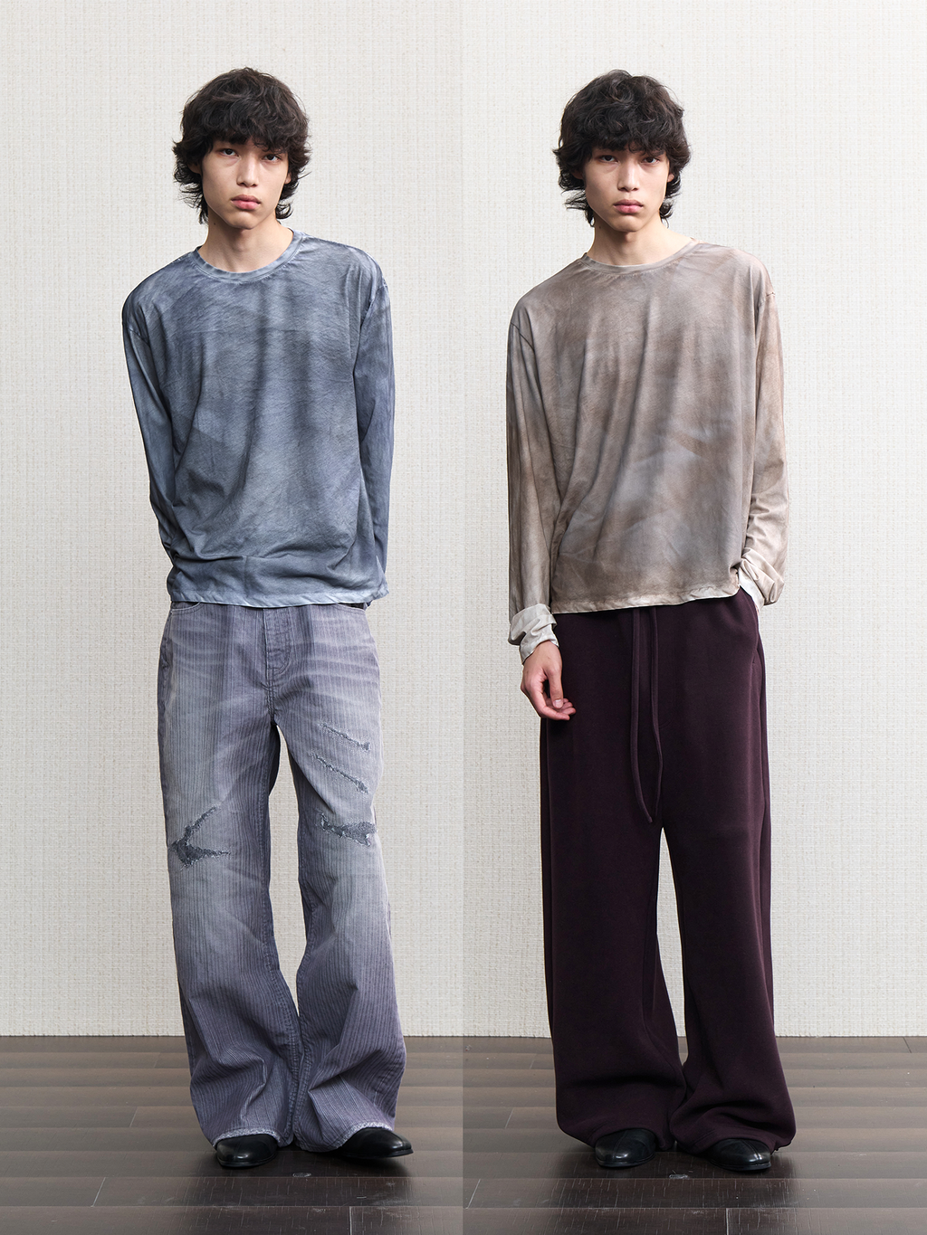 JCAESAR Oil‑stain dyed long‑sleeve shirt