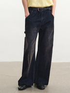 JCAESAR Distressed Herringbone Corduroy Trousers - jcaesarclo