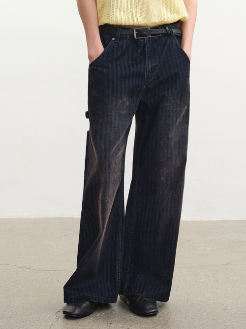 JCAESAR Distressed Herringbone Corduroy Trousers - jcaesarclo