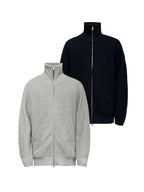 JCAESAR Silhouette High-Neck Zipper Sweater - jcaesarclo