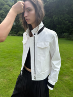 JCAESAR WOMEN Sharp‑shoulder contrast‑color jacket