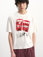 JCAESAR Red Bus Print Short‑Sleeve Tee - jcaesarclo
