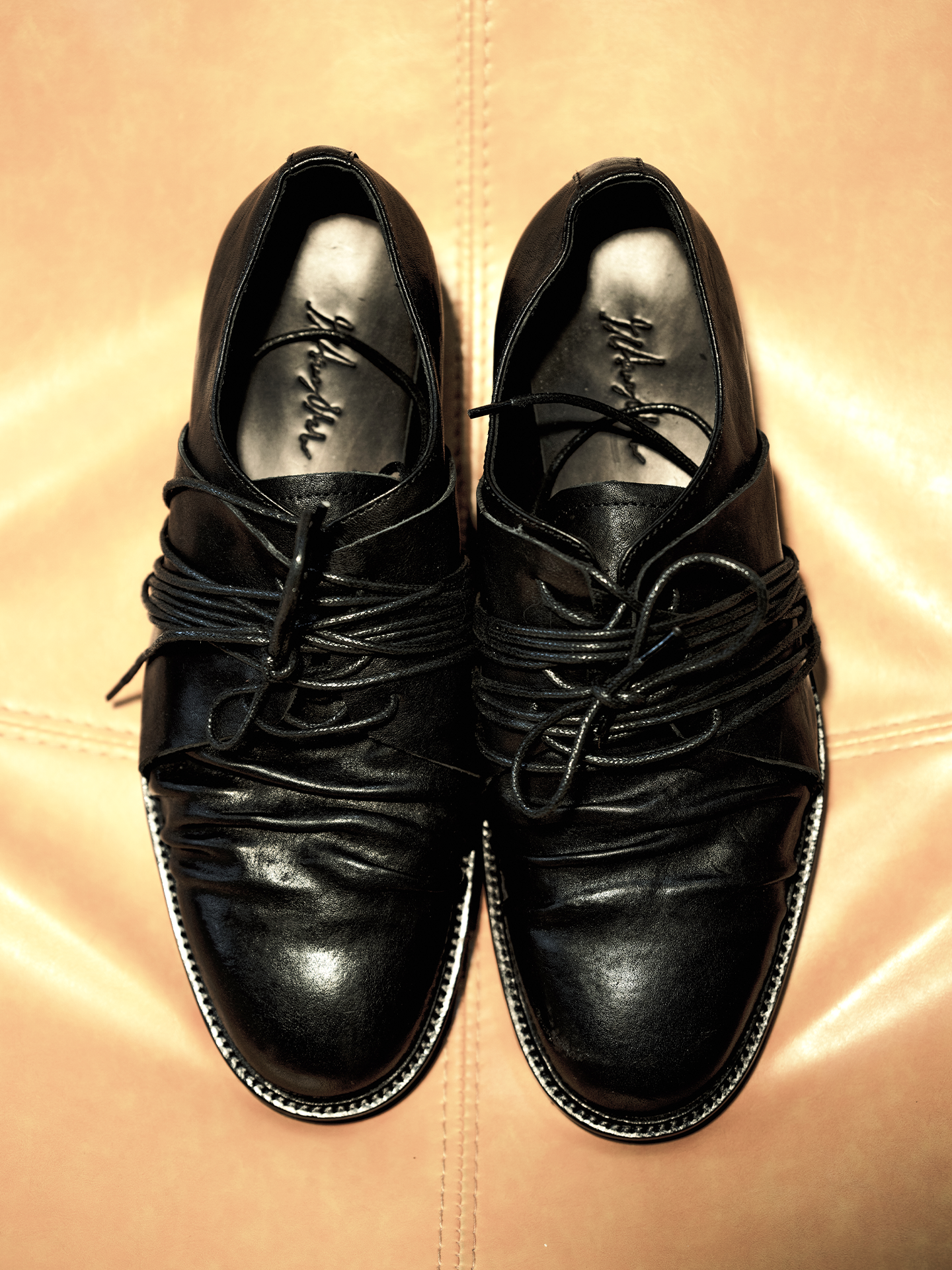JCAESAR Wrinkled Strap Derby Shoes