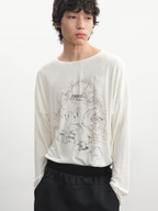JCAESAR Piano‑Score Print Long‑Sleeve Tee - jcaesarclo