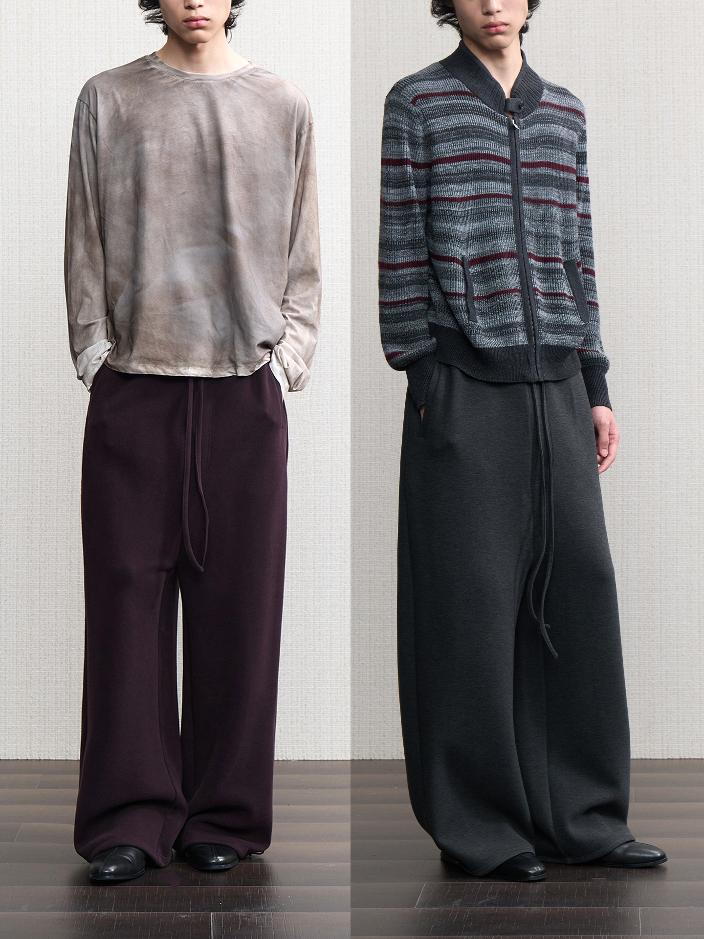 JCAESAR Low-Crotch Brushed Drop-Crotch Sweatpants