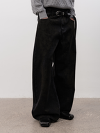 Jcaesar Vintage washed black mud-dyed banana pants - jcaesarclo