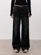 JCAESAR WOMEN Vintage Washed Black Denim - jcaesarclo