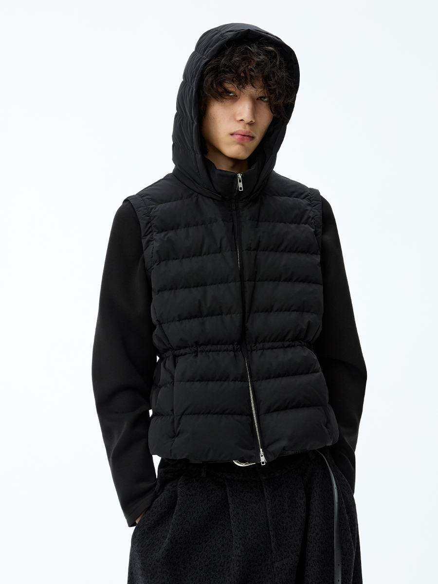 JCAESAR Detachable Space Cotton Sleeve Ribs Down Jacket