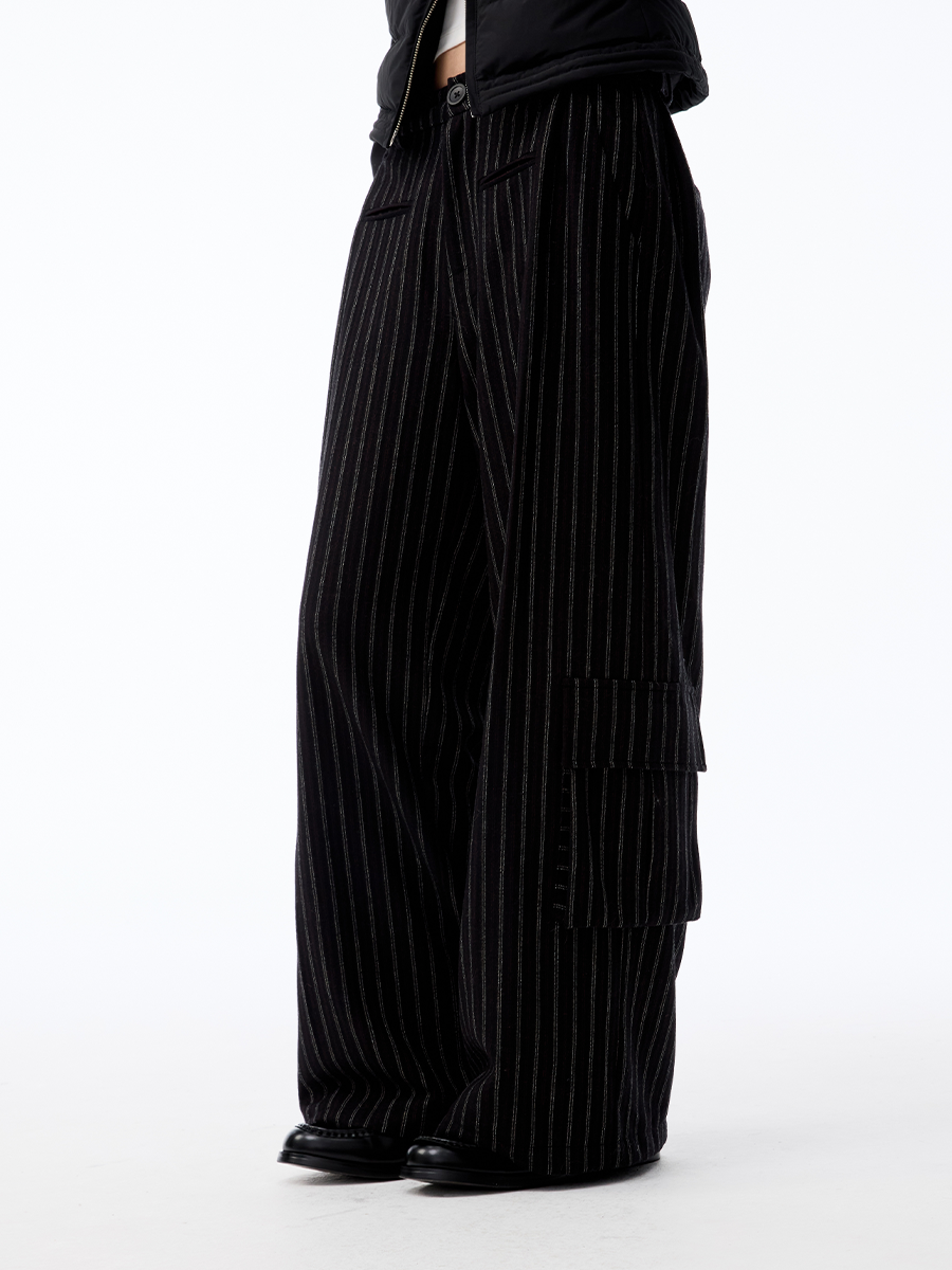 JCAESAR Black Reef Wide-Leg Trousers