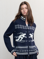 JCAESAR WOMEN Ski-Inspired Double-Zip Sweater