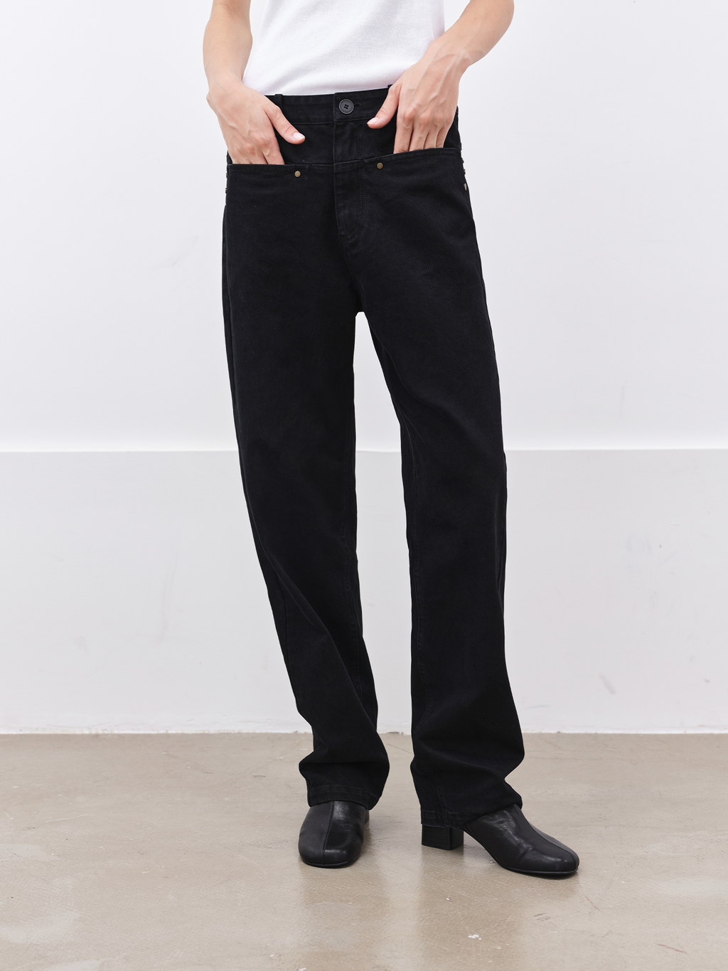 JCAESAR WOMEN Yuppie Vintage Washed Wide-Leg Trousers