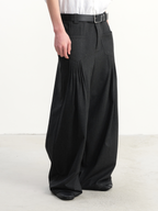 JCAESAR Pleated‑Pocket Wide‑Leg Trousers - jcaesarclo