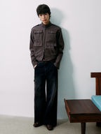 JCAESAR Washed Mist‑Purple Utility Jacket
