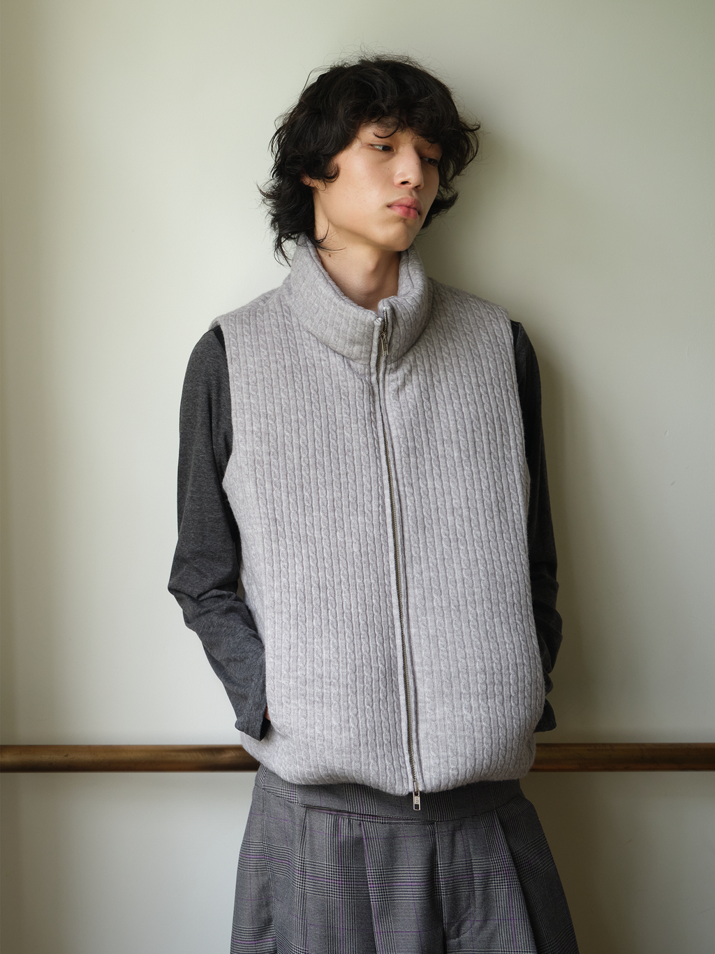JCAESAR Cable-Knit Down Vest