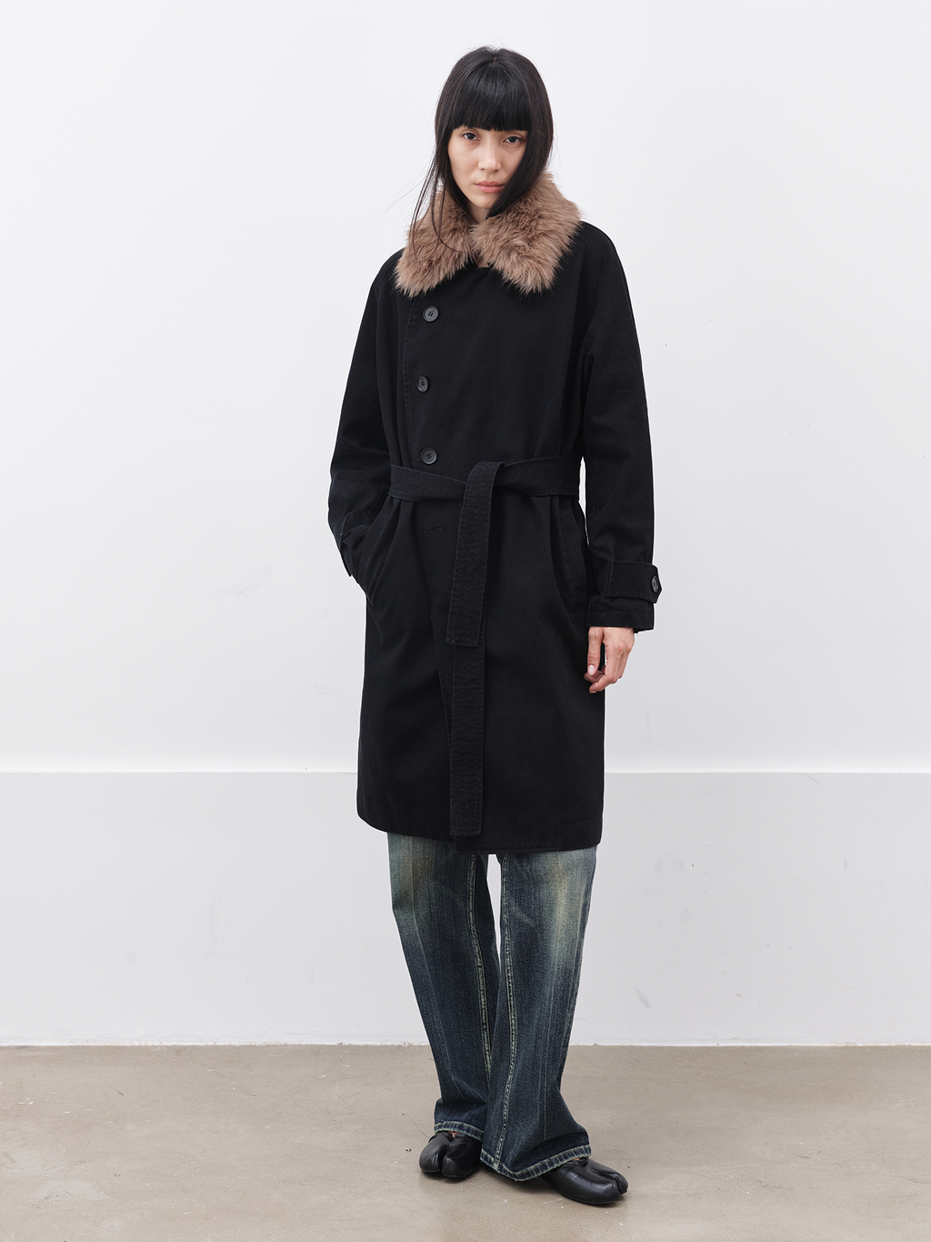 JCAESAR WOMEN Washed Down Trench Coat