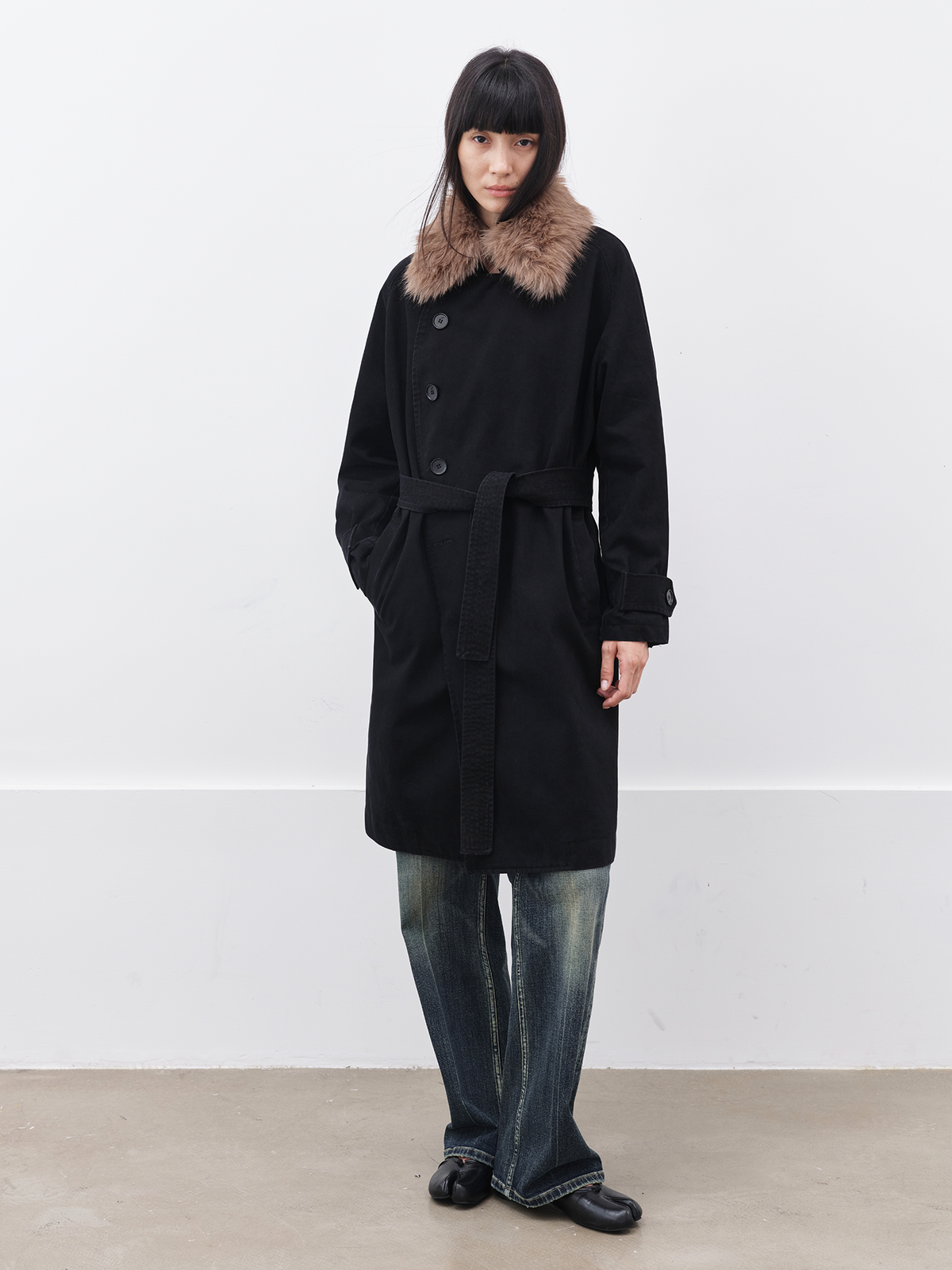JCAESAR WOMEN Washed Down Trench Coat