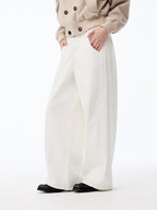JCAESAR WOMEN Wide-Leg White Jeans With Side Pleat - jcaesarclo