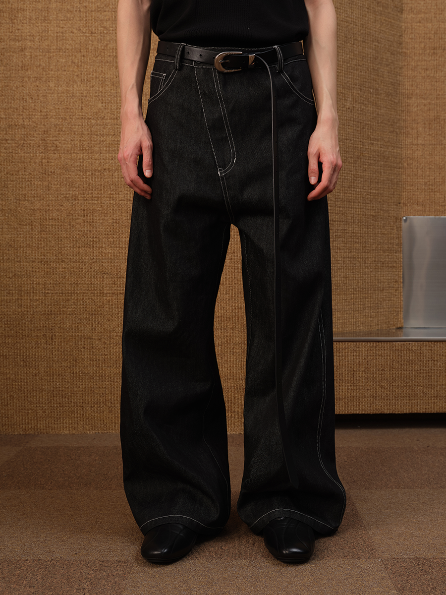 Jcaesar Diagonal Placket Raw Denim Banana - jcaesarclo