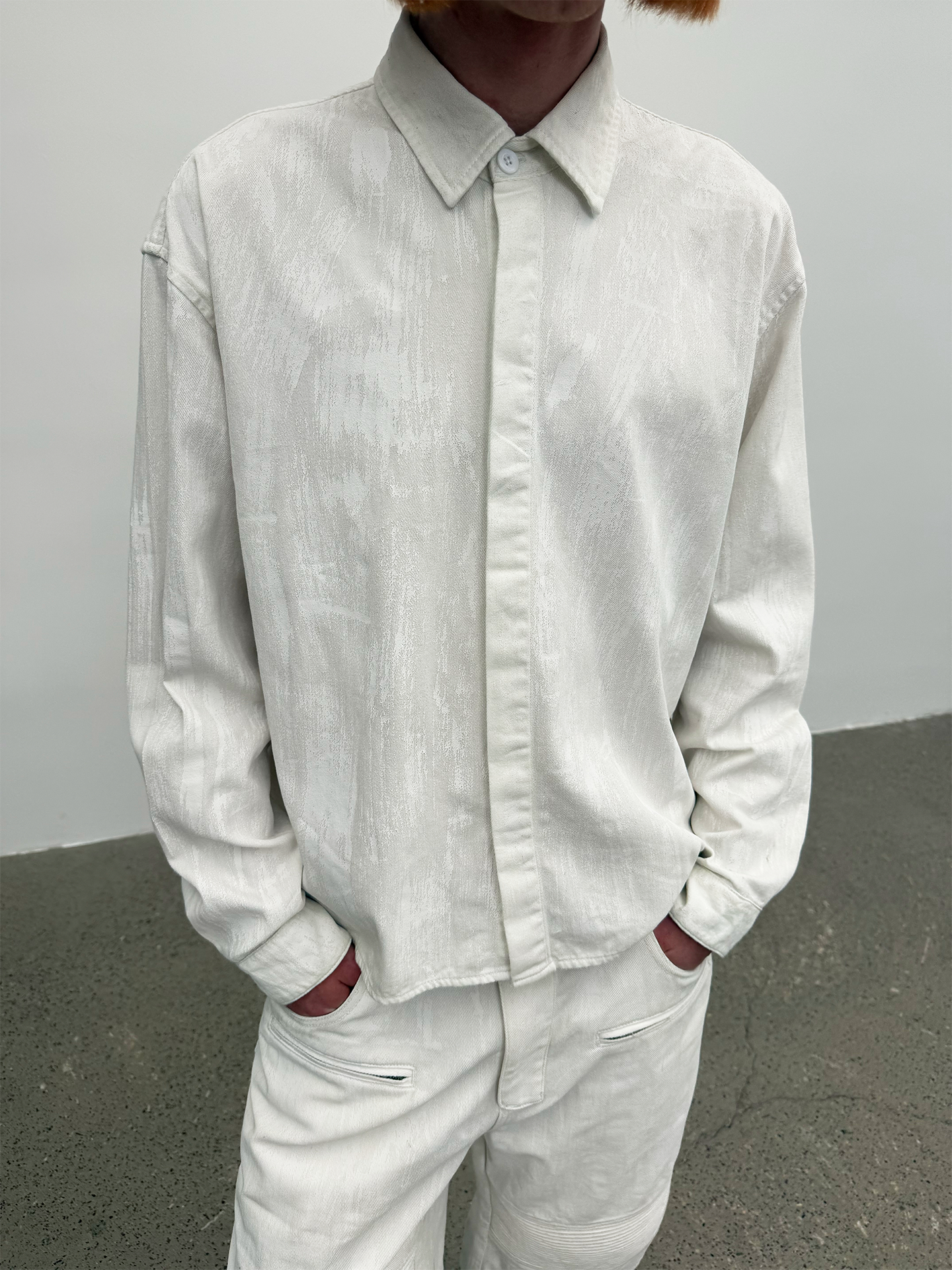 JCAESAR Coated Structured Long Sleeve Shirt