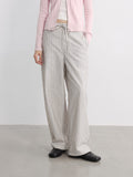 JCAESAR WOMEN Striped Drawstring Velvet Banana Pants - jcaesarclo