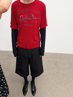 JCAESAR Flow Faux Two-Piece Graphic Long Sleeve