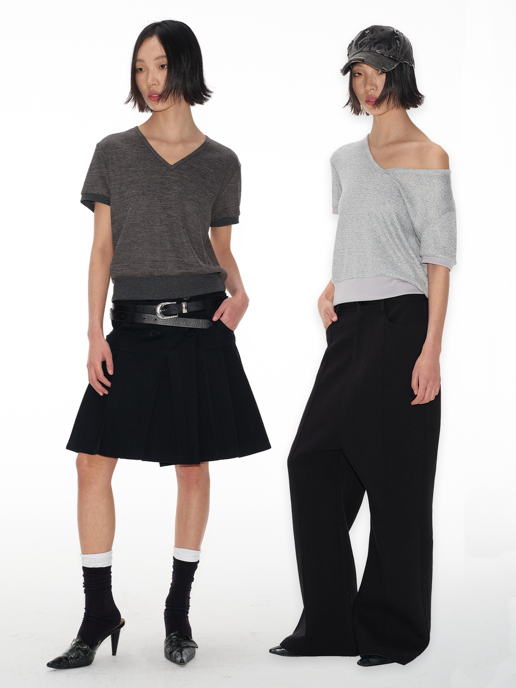 JCAESAR WOMEN V‑Neck Drawstring Short‑Sleeve Top - jcaesarclo